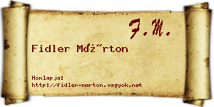 Fidler Márton névjegykártya